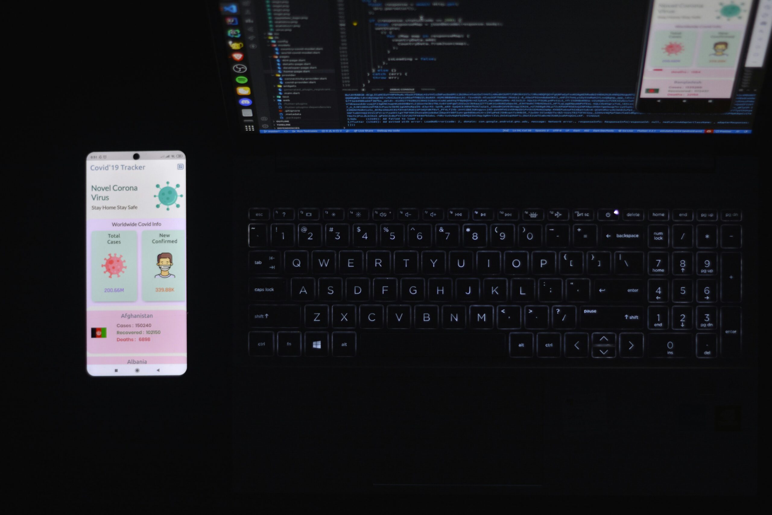 Flutter React Native Development Illustration